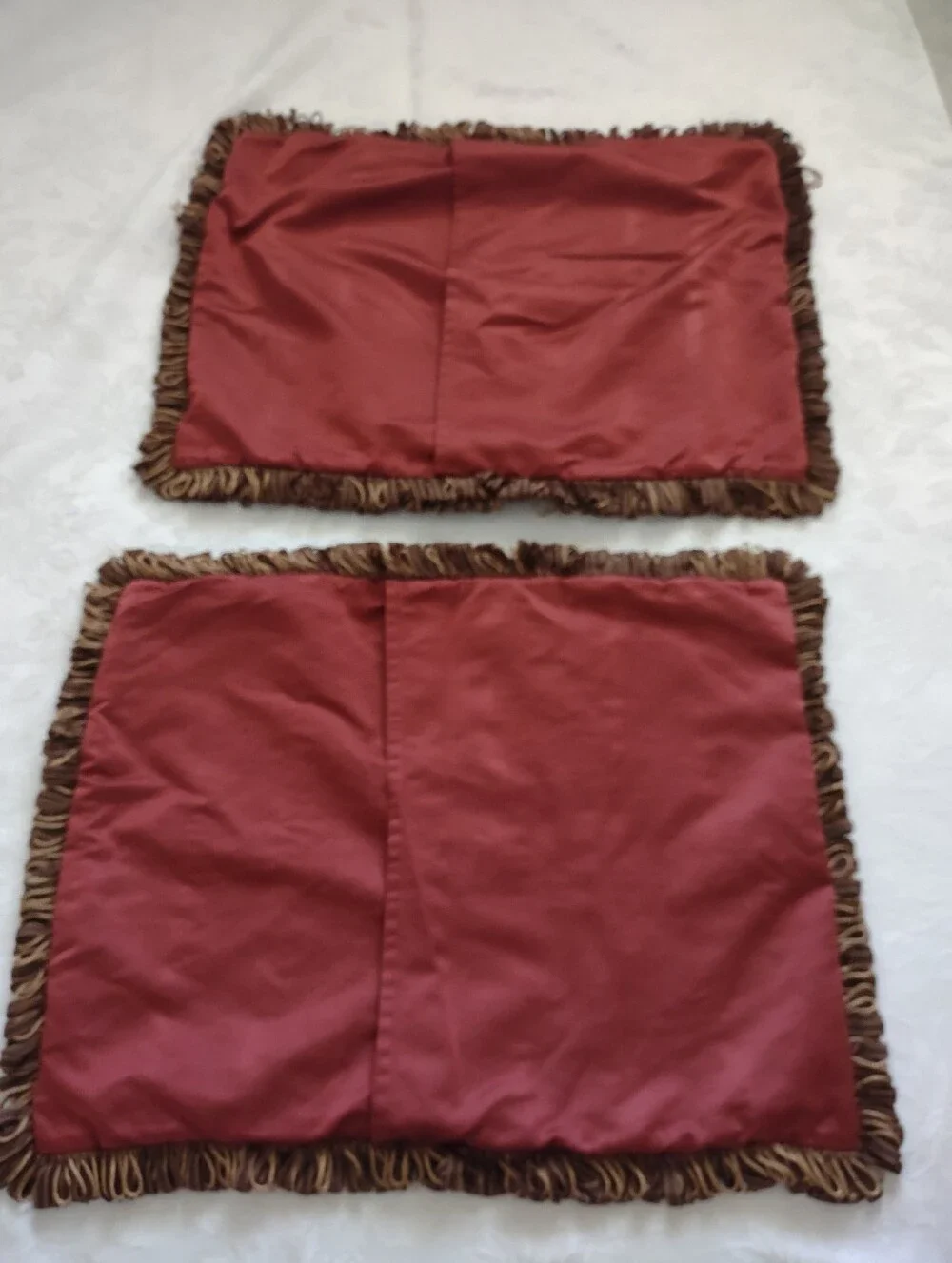 Luxury Pillow Shams Burgundy Venetian Jacquard With fringe Tassels